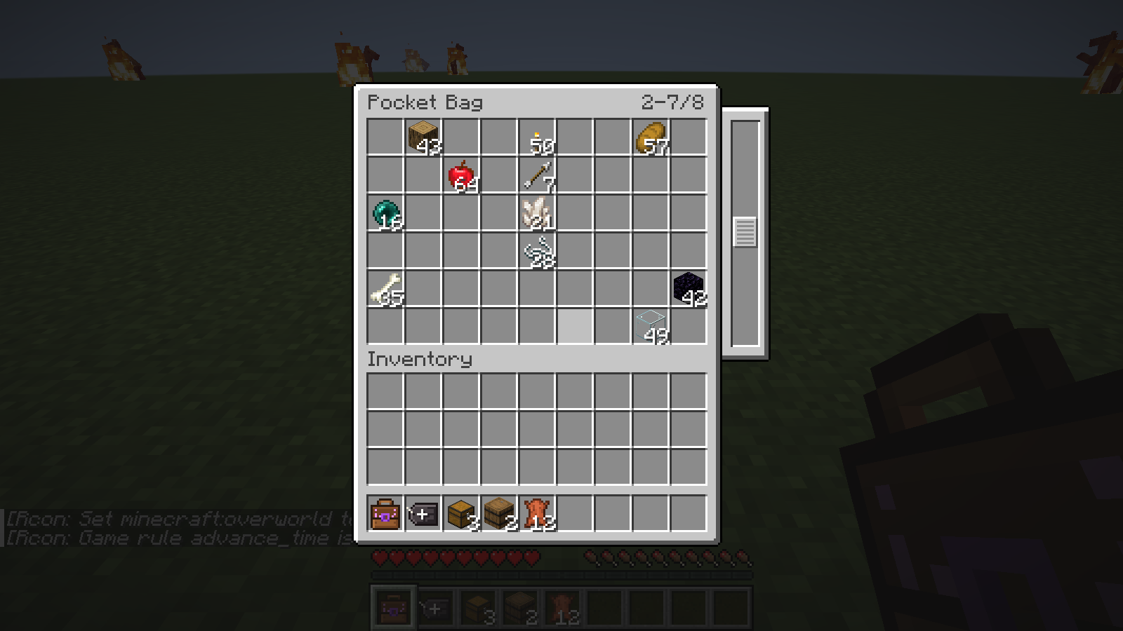 A Pocket Bag with the scrolling GUI open